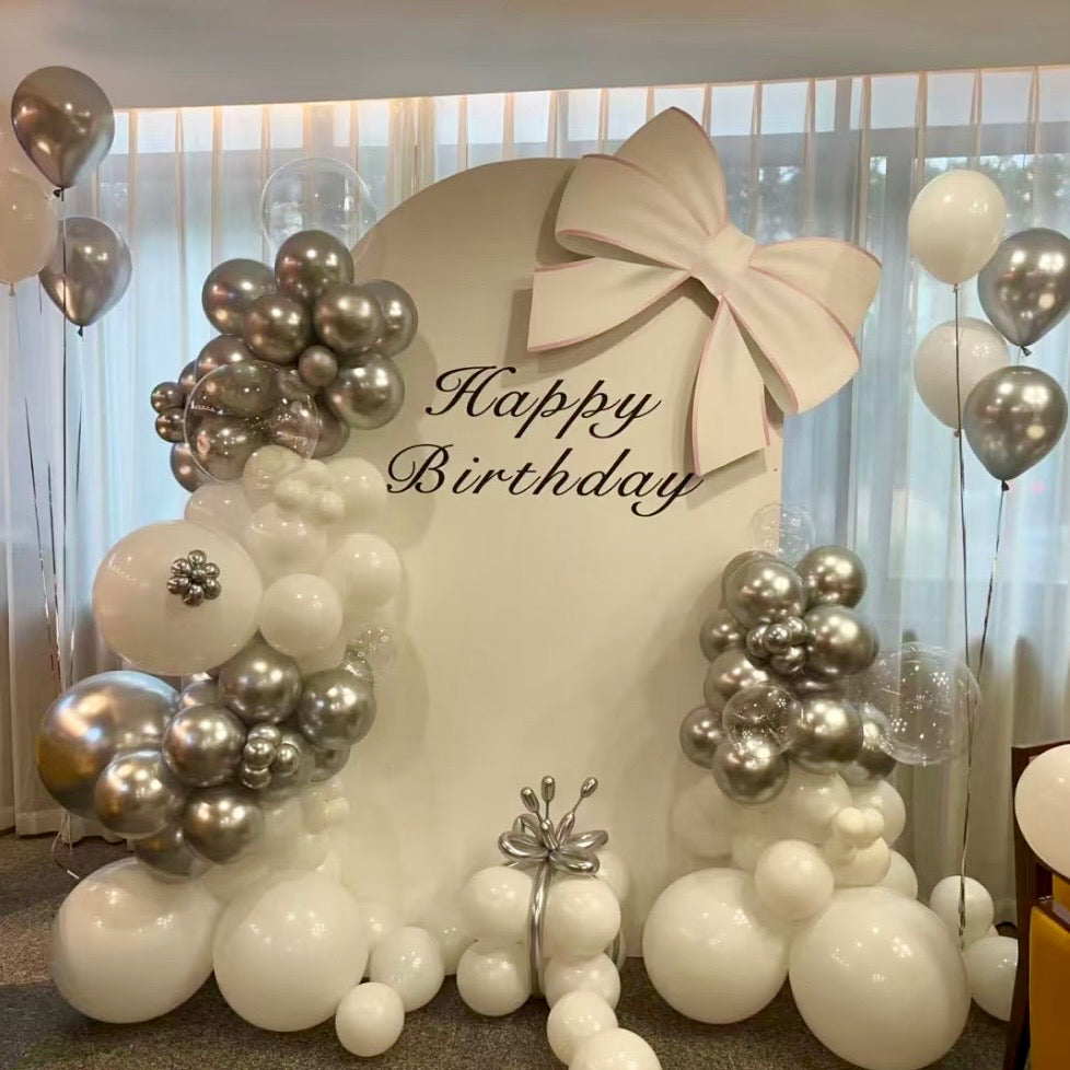 Ribbon silver white theme