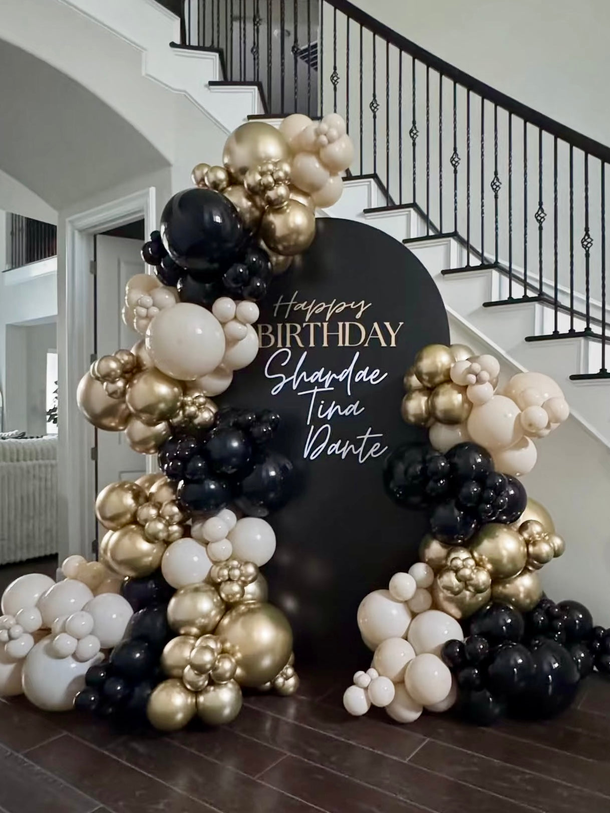 Simplistic adult birthday W extra balloons