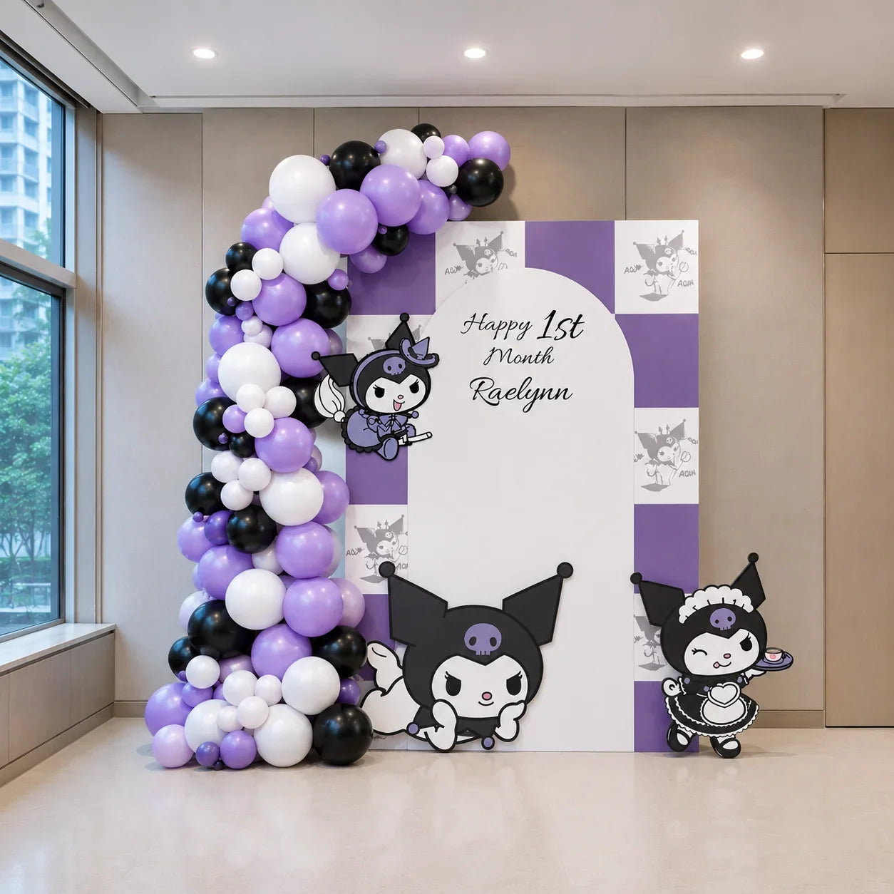 Cartoon Birthday Backdrop Setup