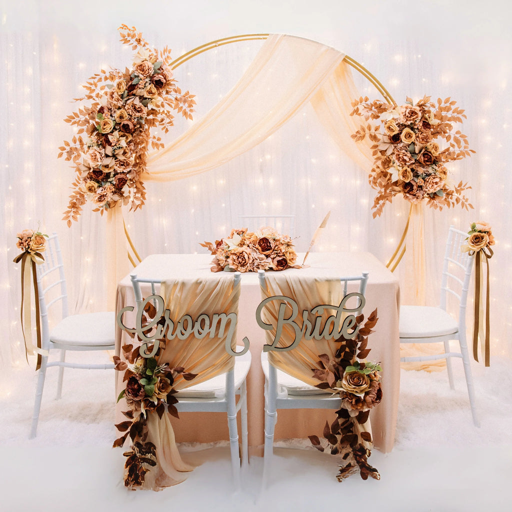 Floral fairy lights Circle Arch ROM table
