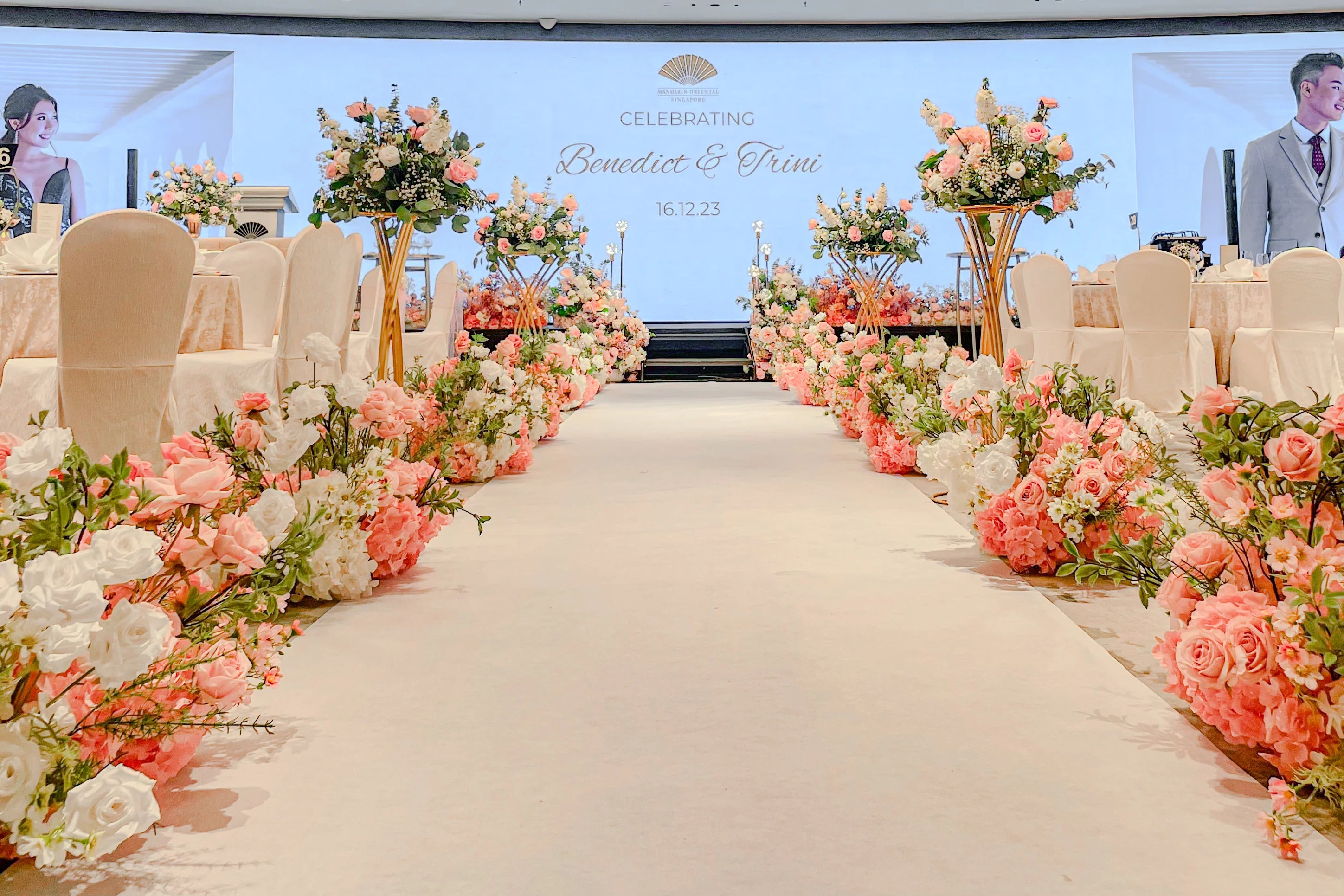 Customised Floral Walk way decorations