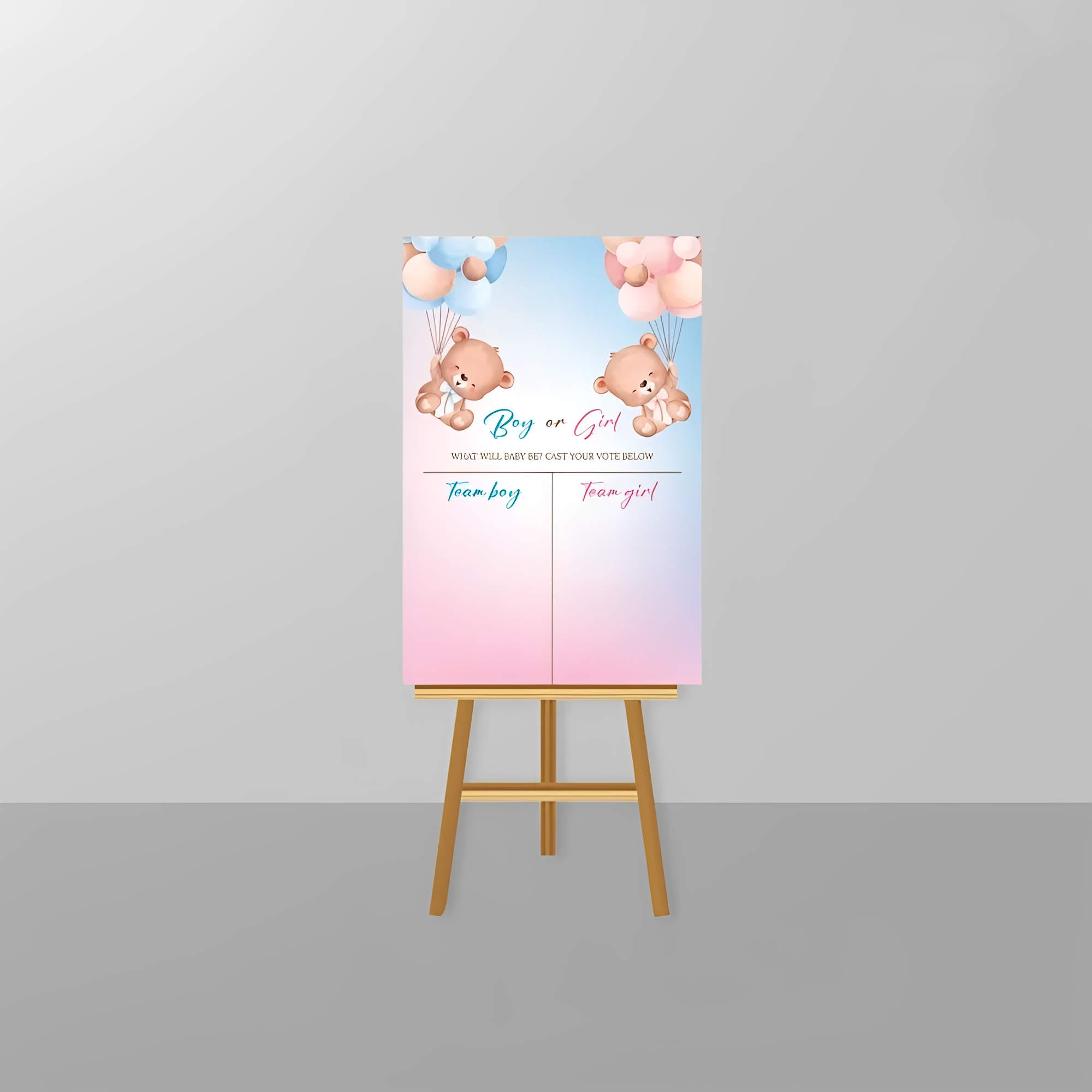 Gender Reveal Voting Board